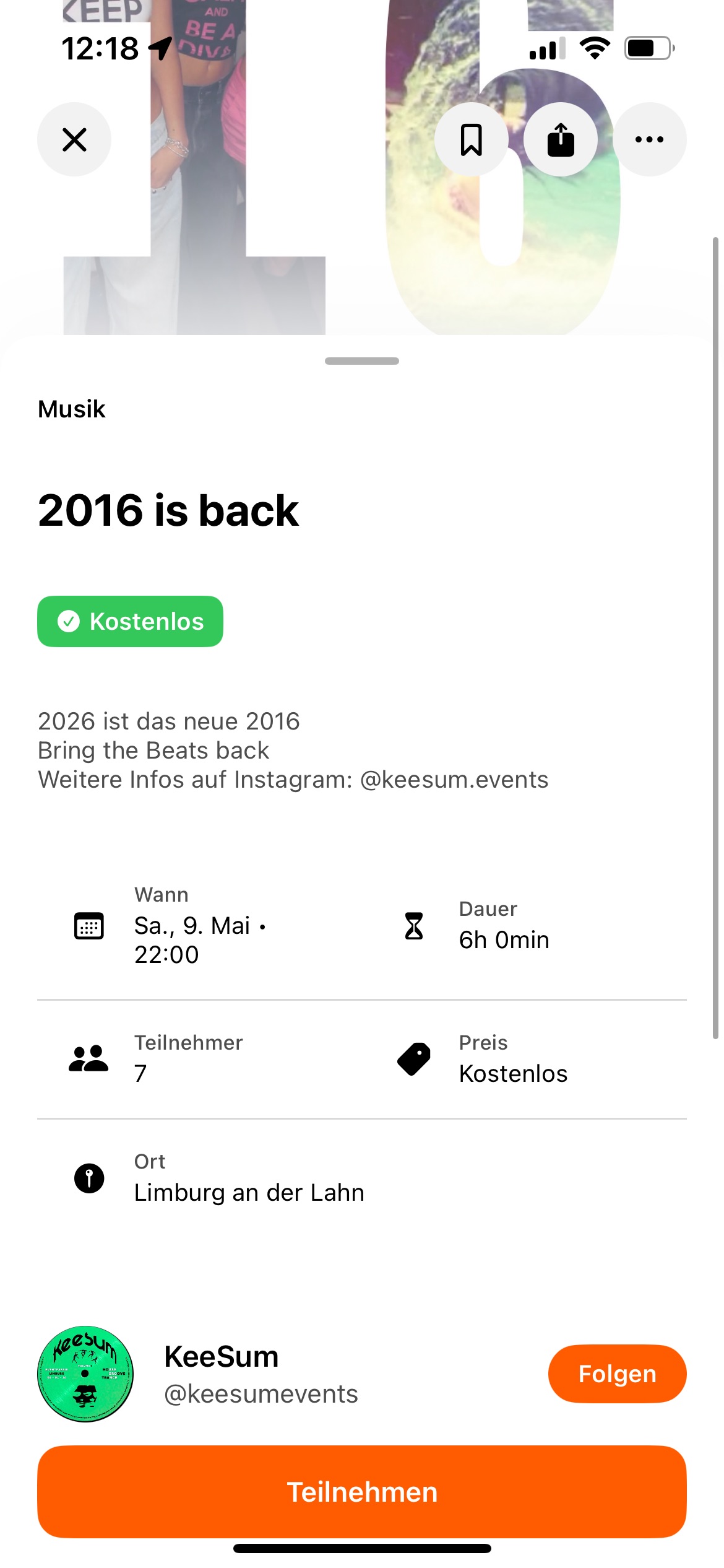 Event Details - Teilnehmer, Ort und Beschreibung